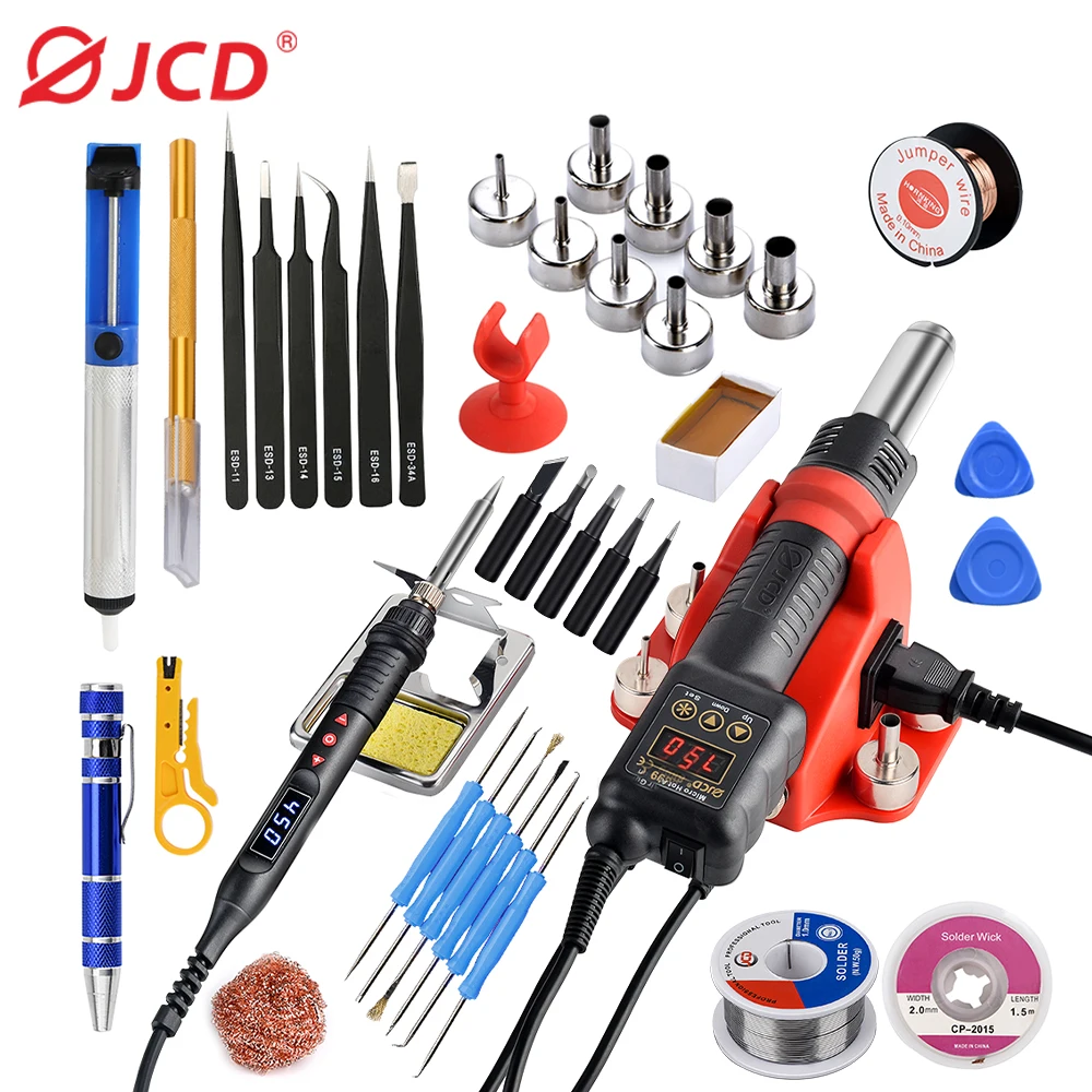 JCD 8899 2 in 1 Soldering Station Digital Display Hot Air Gun Welding Rework For Cell-Phone BGA SMD PCB IC Repair Tool 110V/220V