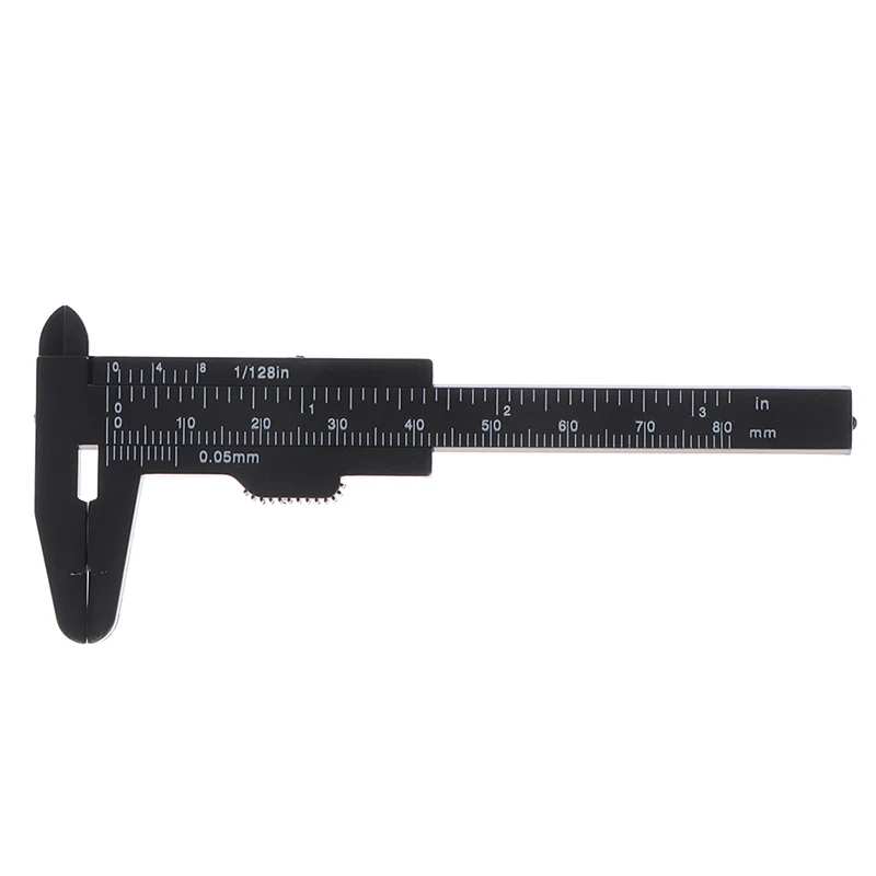 Medição De Sobrancelha De Plástico Portátil Vernier Caliper, Régua, Maquiagem Permanente, Ferramentas De Medição, Dupla Escala, 80mm