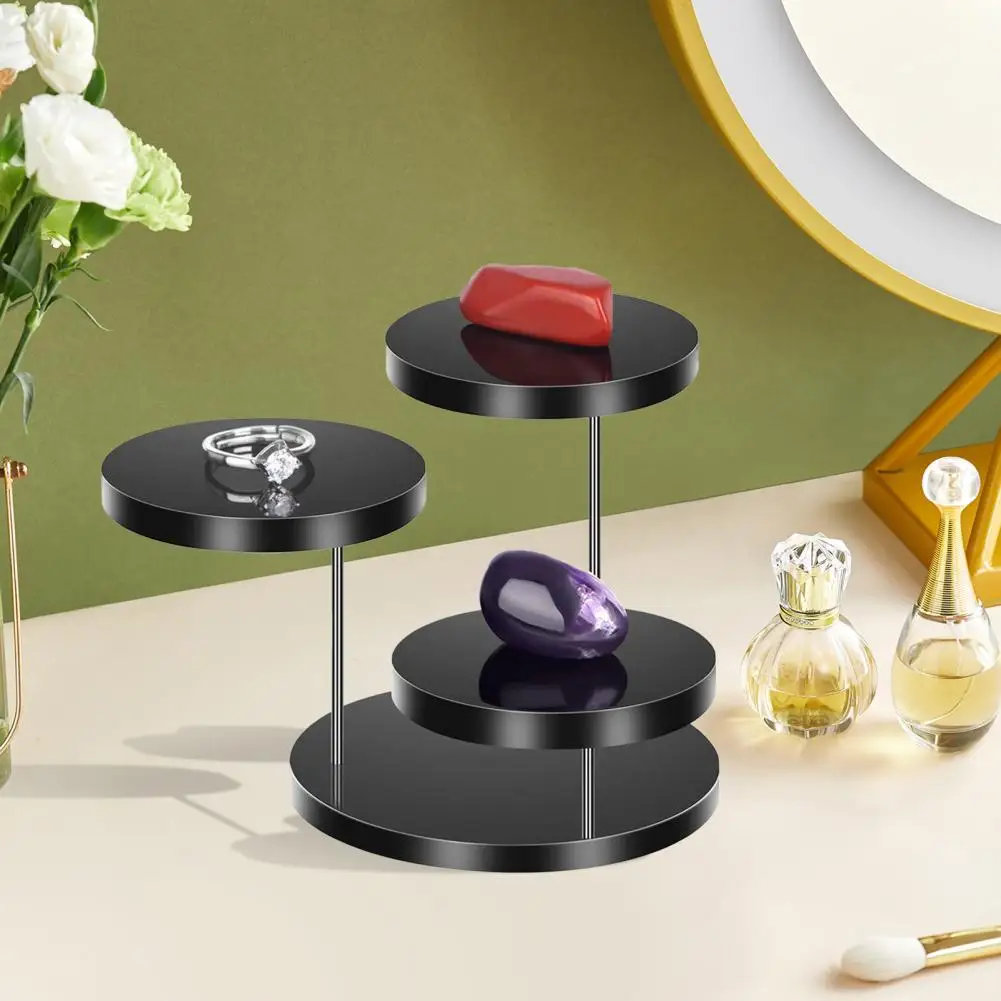 Jewelry Organizer Stand 3-tier Rotating Jewelry Rack Glasses Watch Display Stand Necklace Bracelet Organizer for Desktop Use