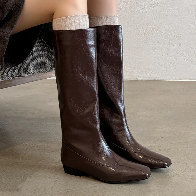 

High Boots for Women's Flats Knee High Designer Shoes 2026 Winter New Woman Boots Goth Trend Fashion Chelsea Long Mujer Botas