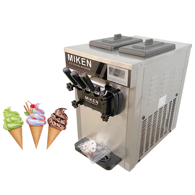 

Commercial Desktop Vertical Ice Cream Machine Three-Flavors Ice Cream Machine Automatic Ice Cream Machine Soft Cone Machine