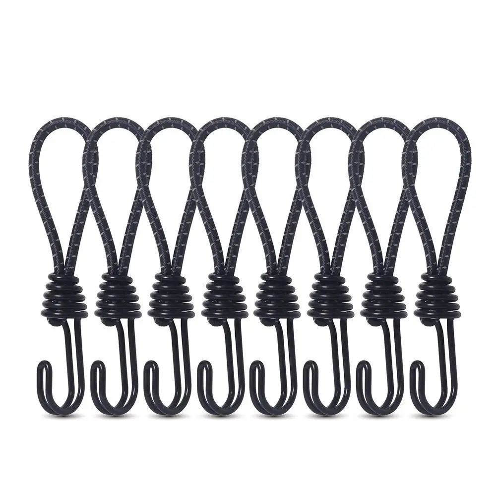 10pcs Versatile Tent Elastic Rope Cord Hook Portable Pull Rope Tent Fixing Cord Hook Outdoor Camping Canopy Accessories