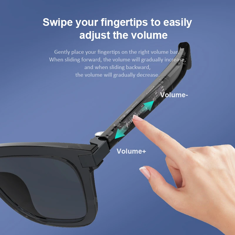 G06 new Smart Glasses Bluetooth Sunglasses Built-in Microphone Speakers Touch & Voice Assistant Compatible Glass for Men Women