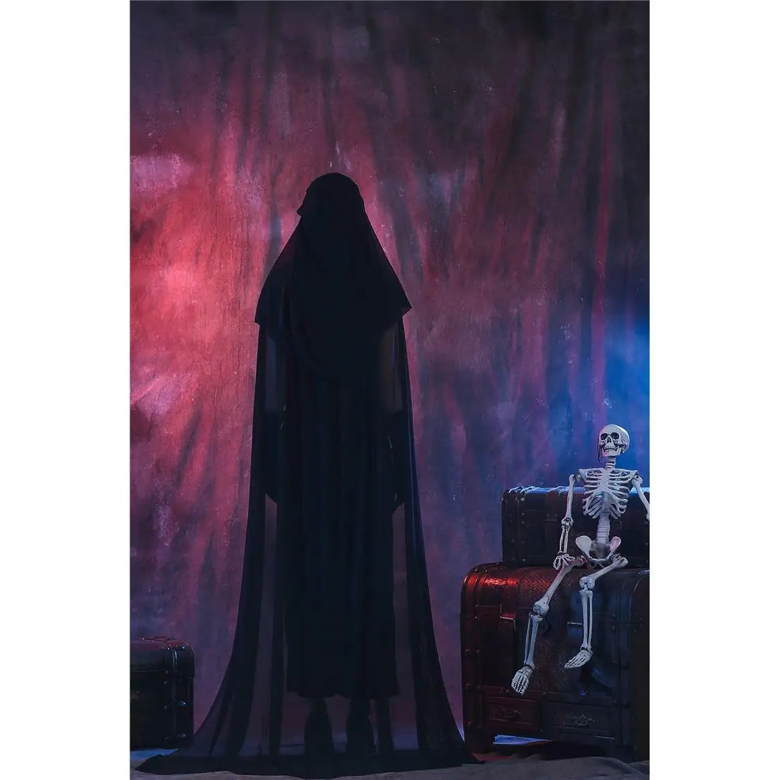 大人の魔女コスチューム ハロウィンメイク ダンス服 ブラックデス ヴァンパイア コスプレ衣装 女性の伝統的な中国の舞台衣装