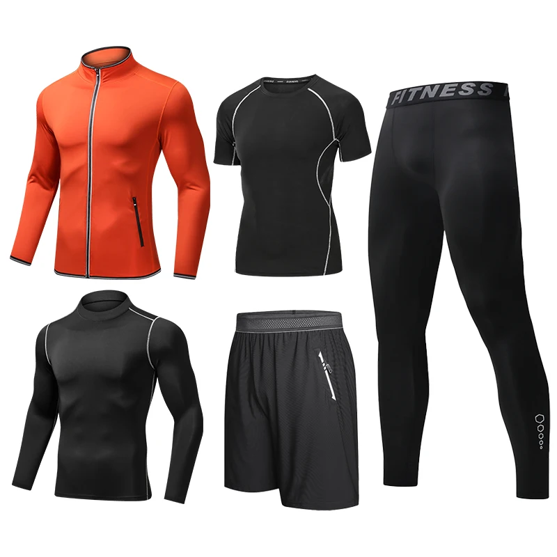 Conjuntos de Treinamento Sportswear dos homens personalizados, Ginásio Fitness Compressão Sport Suit, Jogging Apertado Sports Wear Roupas