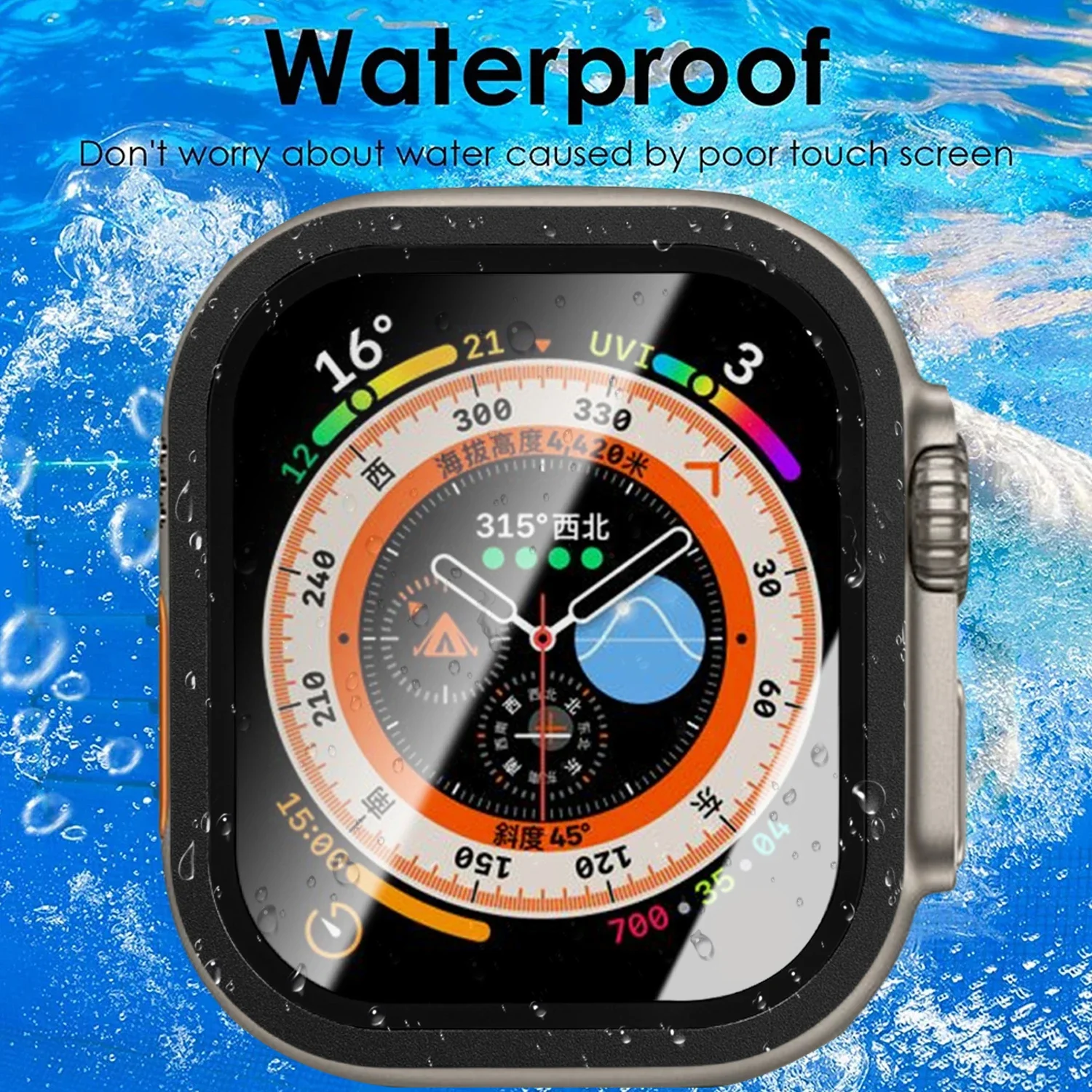 Titanium Metal Frame for Apple Watch Ultra 3 2 49mm 9H Tempered Glass Anti-Scratch film For Ultra3 Ultra2 Screen Protector 2025