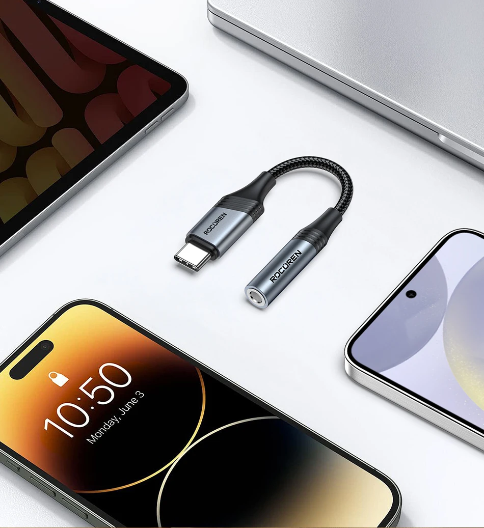 Rocoren USB C auf 3,5 mm Klinke Dac Audiokabel Stecker auf Buchse Kopfhöreradapter Typ C auf 3,5 mm Konverter für Samsung Xiaomi Phone – Detail 14