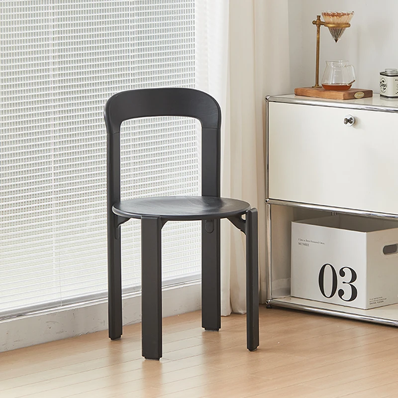 Dining Chair, Solid Wood Stackable Backrest Desk Mail-order Packaging Mid-century Chair, Designer Café Chair