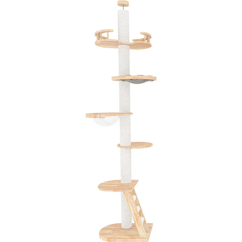 Standard 250-295cm Cat Climbing House Tongtian Pillar Wood Pet Toys Frame Nest Tree Tower for Cats Games Park Cats Furniture