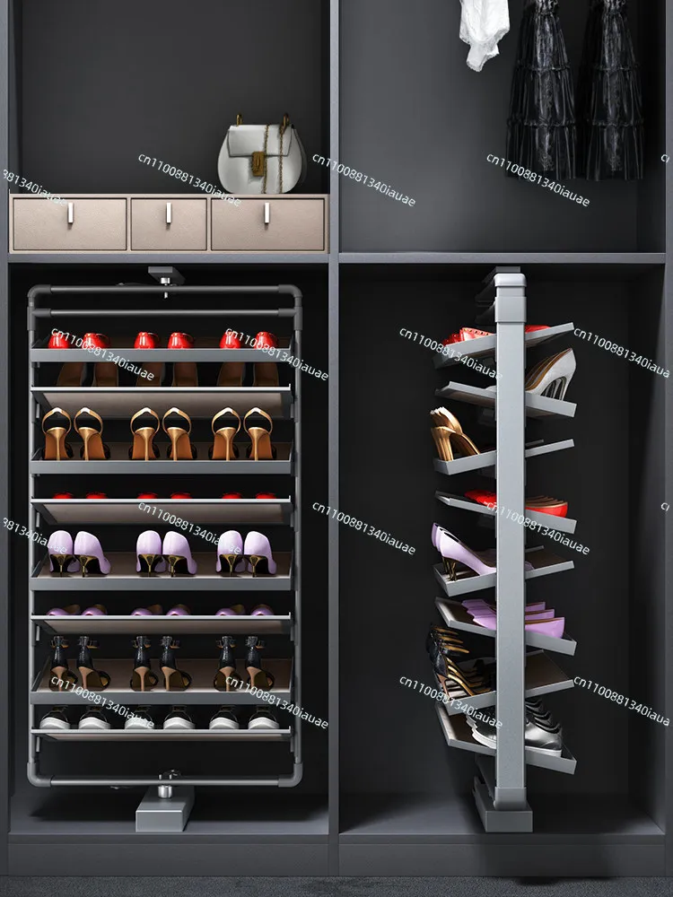 Rotating Shoe Rack 360 Degree Multi-functional Hardware Accessories Flipping Rack Shoe Cabinet Multi-layer Shoe Rack