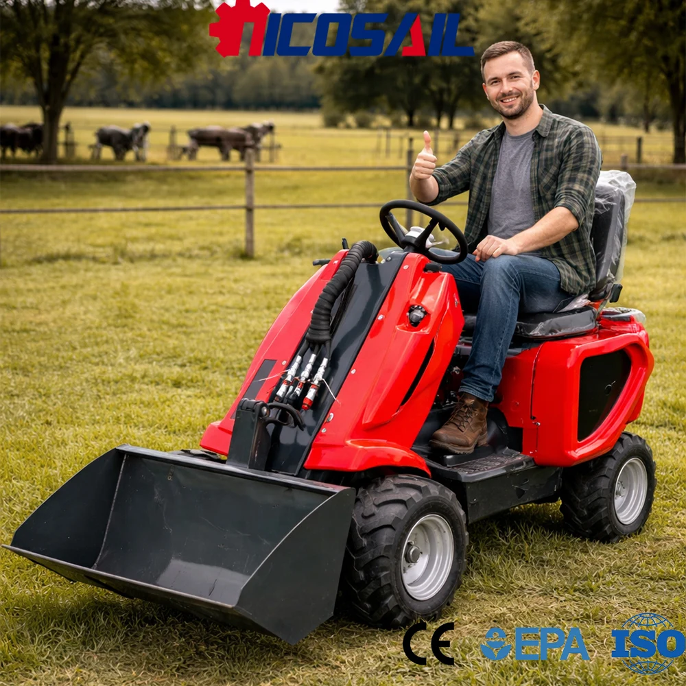 

Mini 3 Wheel Skid Steer Loader CE Certified Euro 5 Customizable Balance Bar Compact Flexible for Farm Garden Construction Site