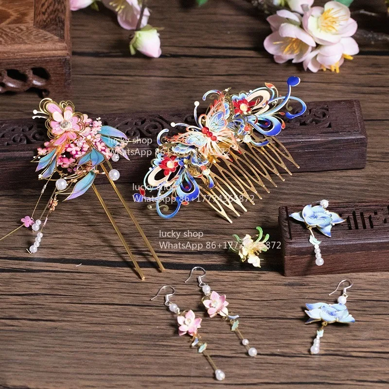 DIY Metal Assembly Hairpin 3D Stereo Hanfu Hair Stick Handcrafted Wearable Art Ornament Birthday Gift Home Decor
