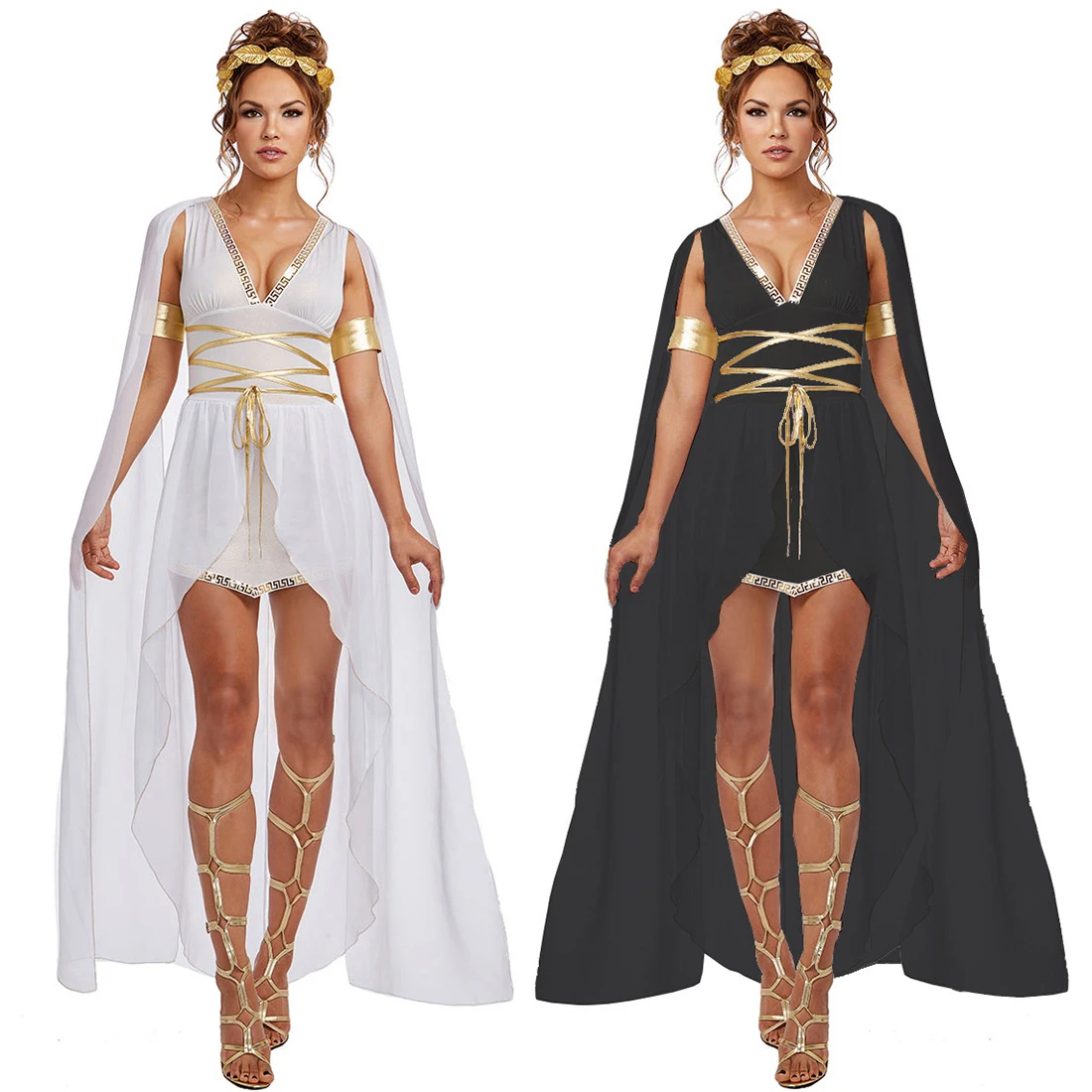 Greek Goddess Dress Women Halloween Costume Medieval Movie Cosplay Egyptian Cleopatra Athena Clothing Sexy Skirt Lady Cos Party