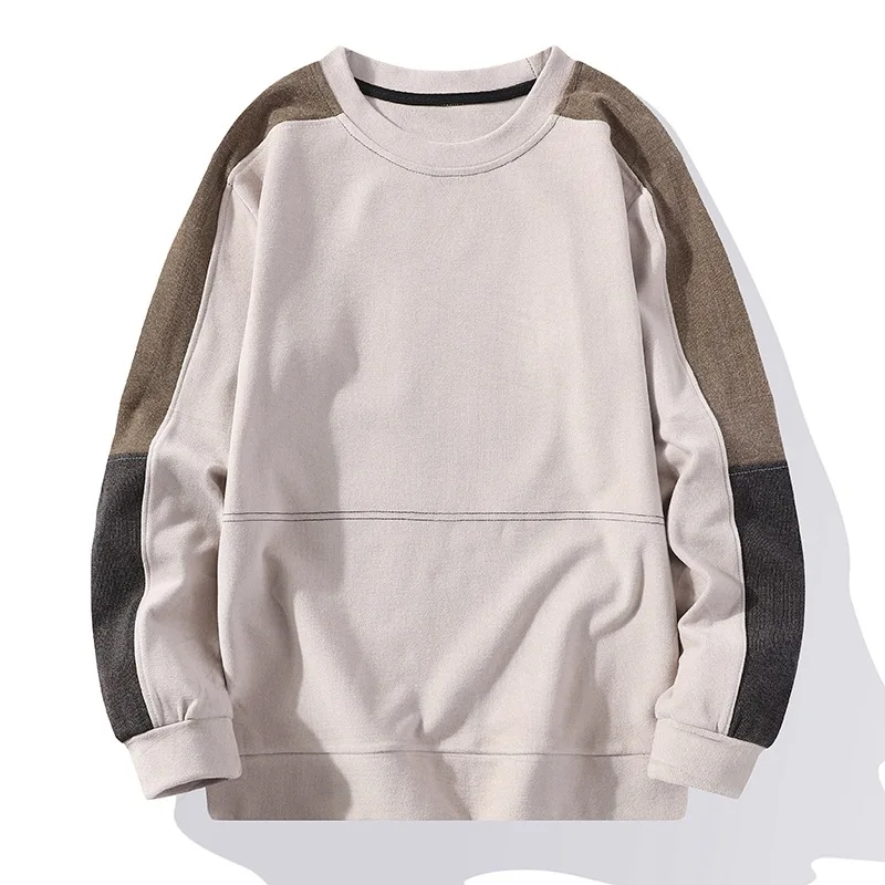 

New Autumn and Winter Double-sided Striped Men's Color Matching Warm Sweater Winter Velvet Thickened Bottoming Shirt