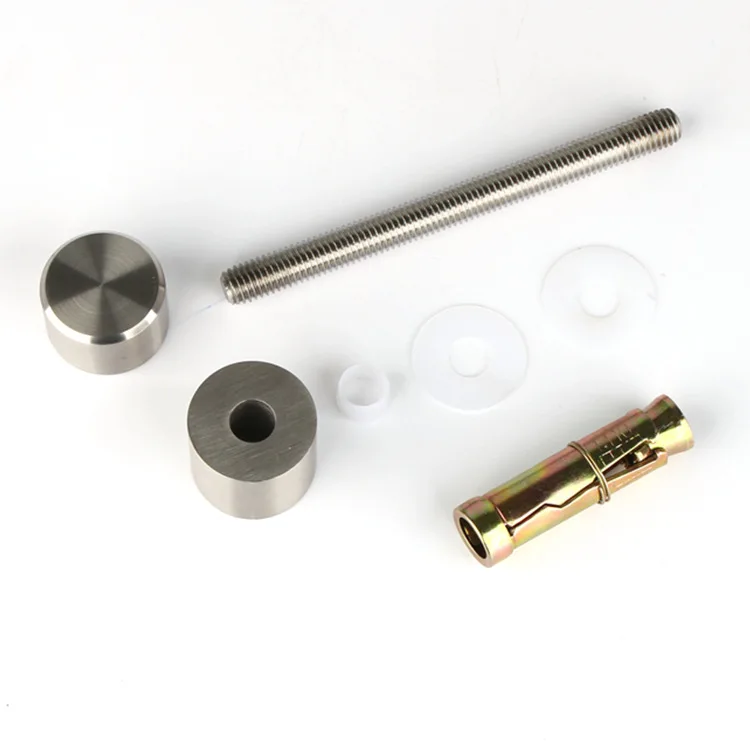 10Pcs Solid 304 Stainless Steel Stair Glass Guard Panel Handrail Sign Standoff Spacer Sleeve Anchor For Wooden Concrete Step