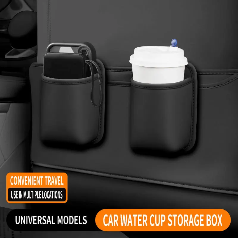 

Car Door Cup Holder Storage Box - Multifunctional Car Tray with Phone Holder & Trash Bin, Vehicle Organizer Interior Accessories