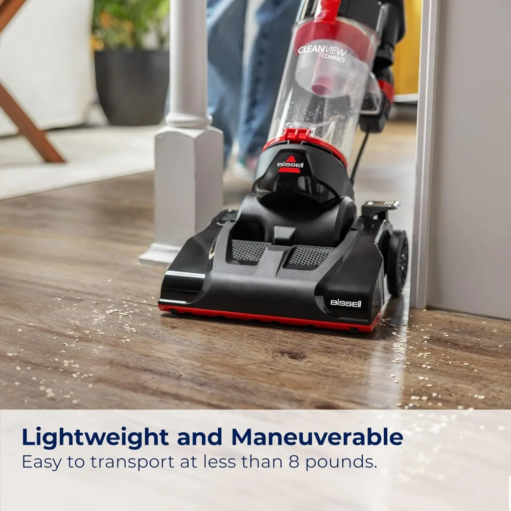 BISSELL CleanView Compact Upright Vacuum, Fits in Dorm Rooms & Apartments, Lightweight with Powerful Suction and Removable 3508