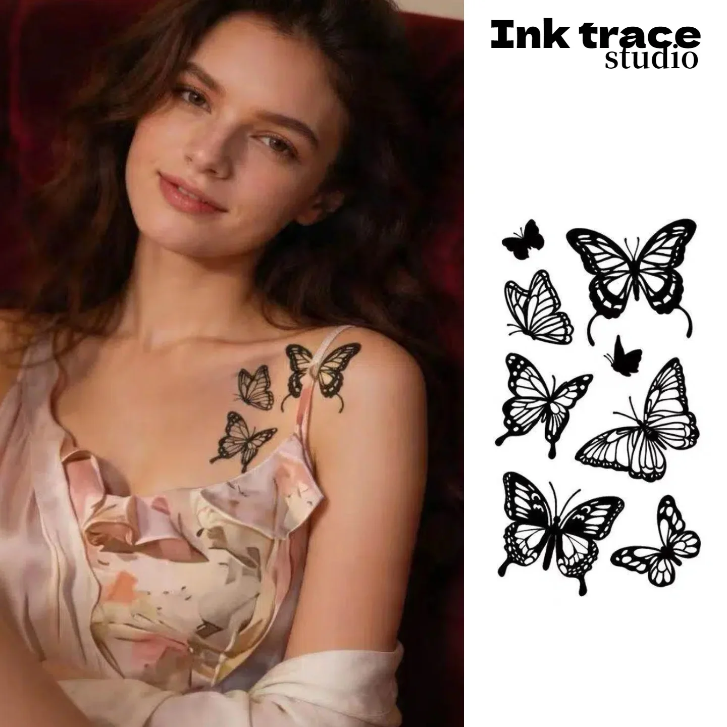 

Butterfly-Patterned Herbal Waterproof Temporary Tattoo Suitable for the shoulders and back Lasts 10–12 days