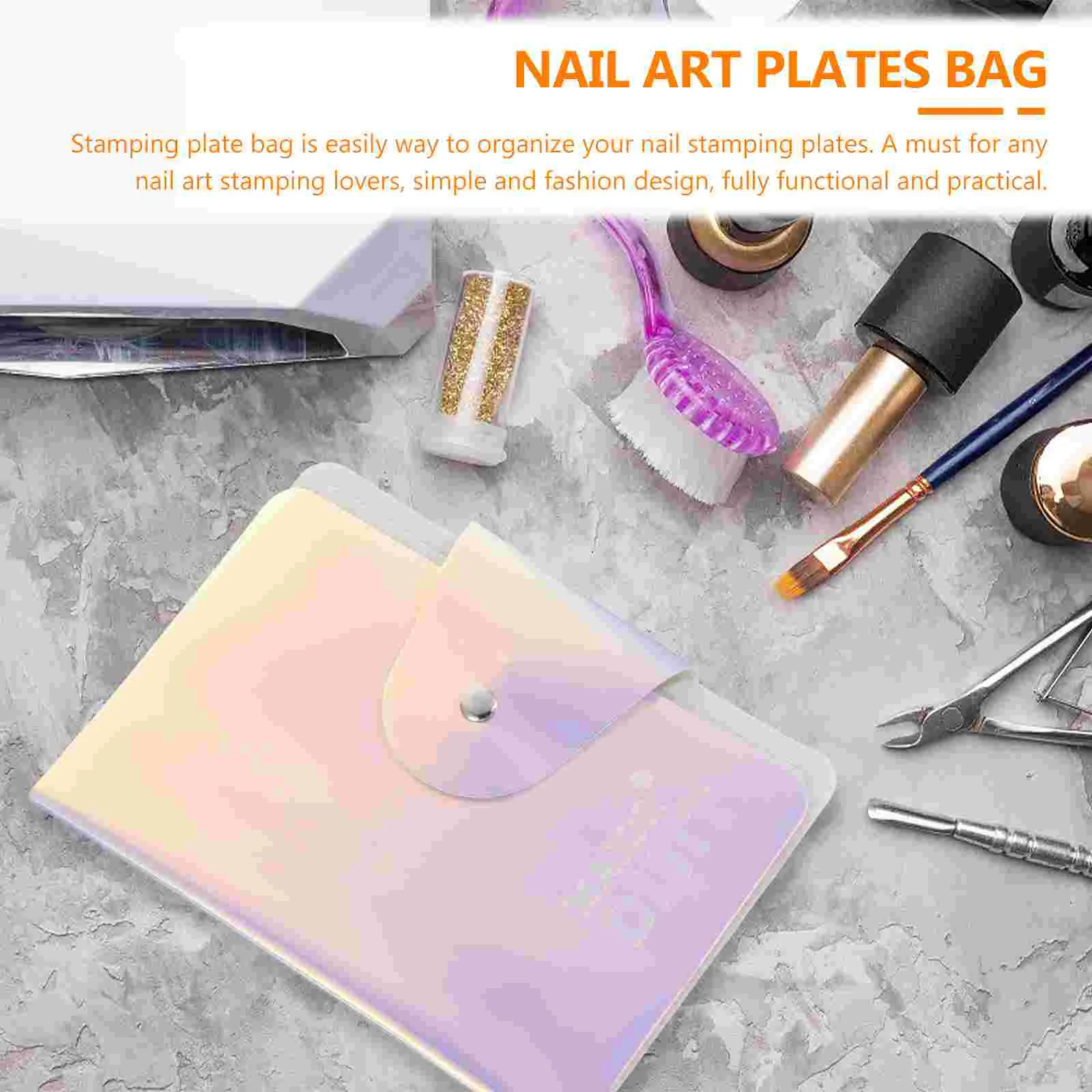 Nail Print Template Stamper Pouch Plates Bag Seal Stencil Cards Storage Pvc Steel Package