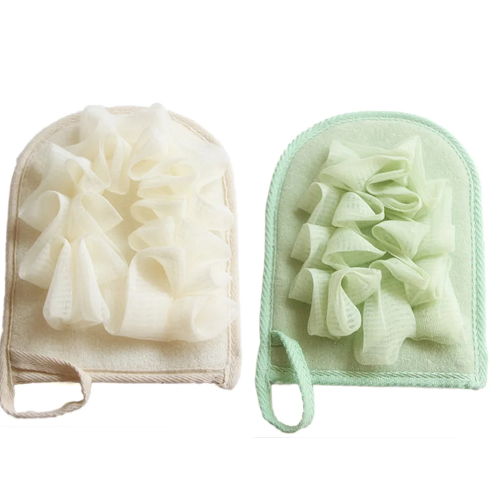 メッシュバススポンジパッド シャワーパフ バックスクラバー ボディ角質除去用 ディープクリーン 黒ずみ除去 ソフト軽量 ランダム