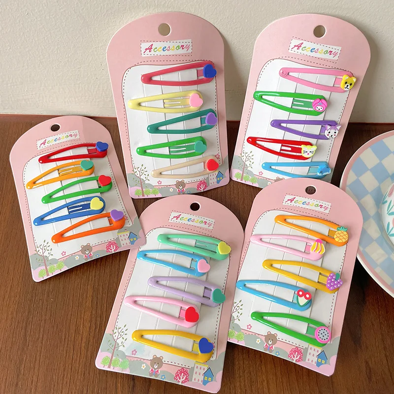 

5 PCS Candy Colored Children's Hair Clip Baby Clip Bangs Clip Straight Clip Duckbill Clip Girl's Headwear Hair Accessory