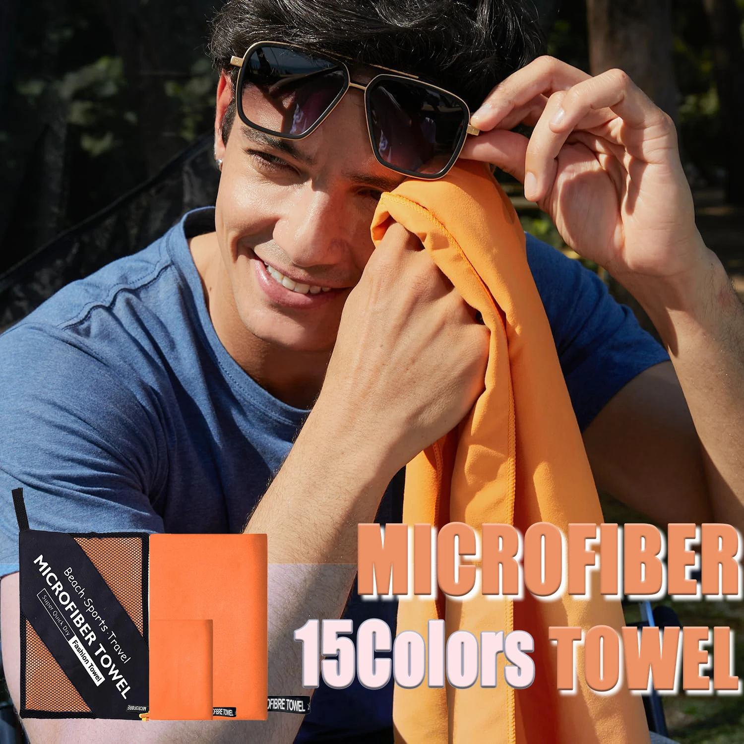 

2 шт. 38x38 см + 40x80 см полотенца из микрофибры ультра впитывающие быстросохнущие идеальный тренажерный зал путешествия фитнес плавание кемпинг спорт на открытом воздухе