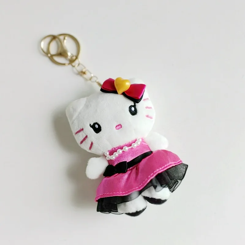 Kawaii Cartoon Sanrio portachiavi Limited Hello Kitty Toy Bag decorazione ciondolo Cute Soft Doll portachiavi bambini ragazze regali di fascino