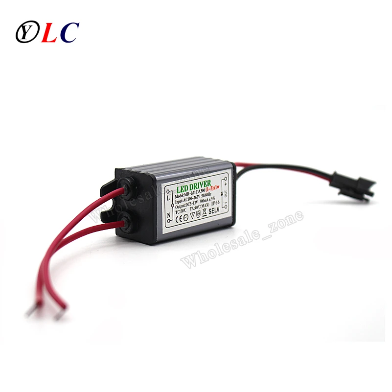 ( 1-3 ) X 1W 3W IP66 Waterproof LED Driver Power Supply Constant Current AC100 - 265V to DC 3V -12V 240mA -300mA for LED