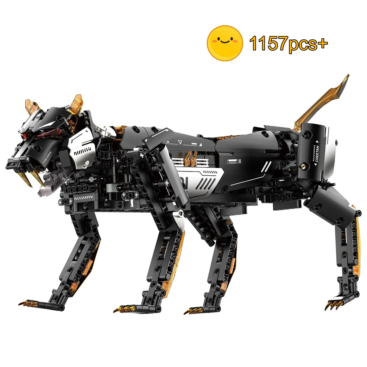 

DIY механические леопардовые строительные блоки с животными, модель электрического MOC, сборочные украшения для детей, подарки на день рождения, Рождество, 1157 шт.