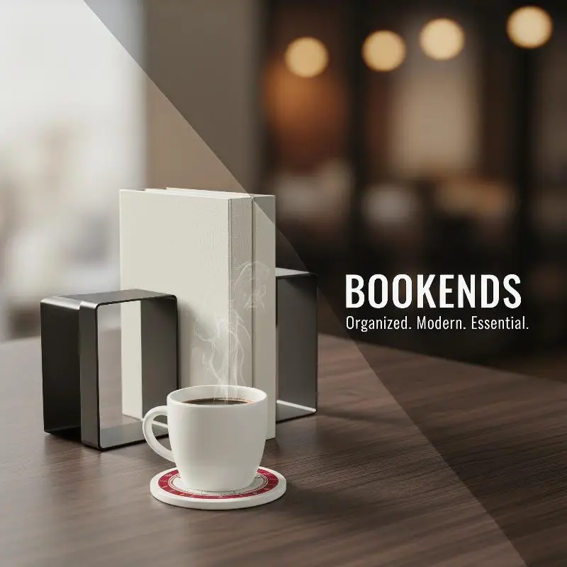Unique 1 Pair L-shaped Iron Bookends Scratch-proof Surface for Protecting Books