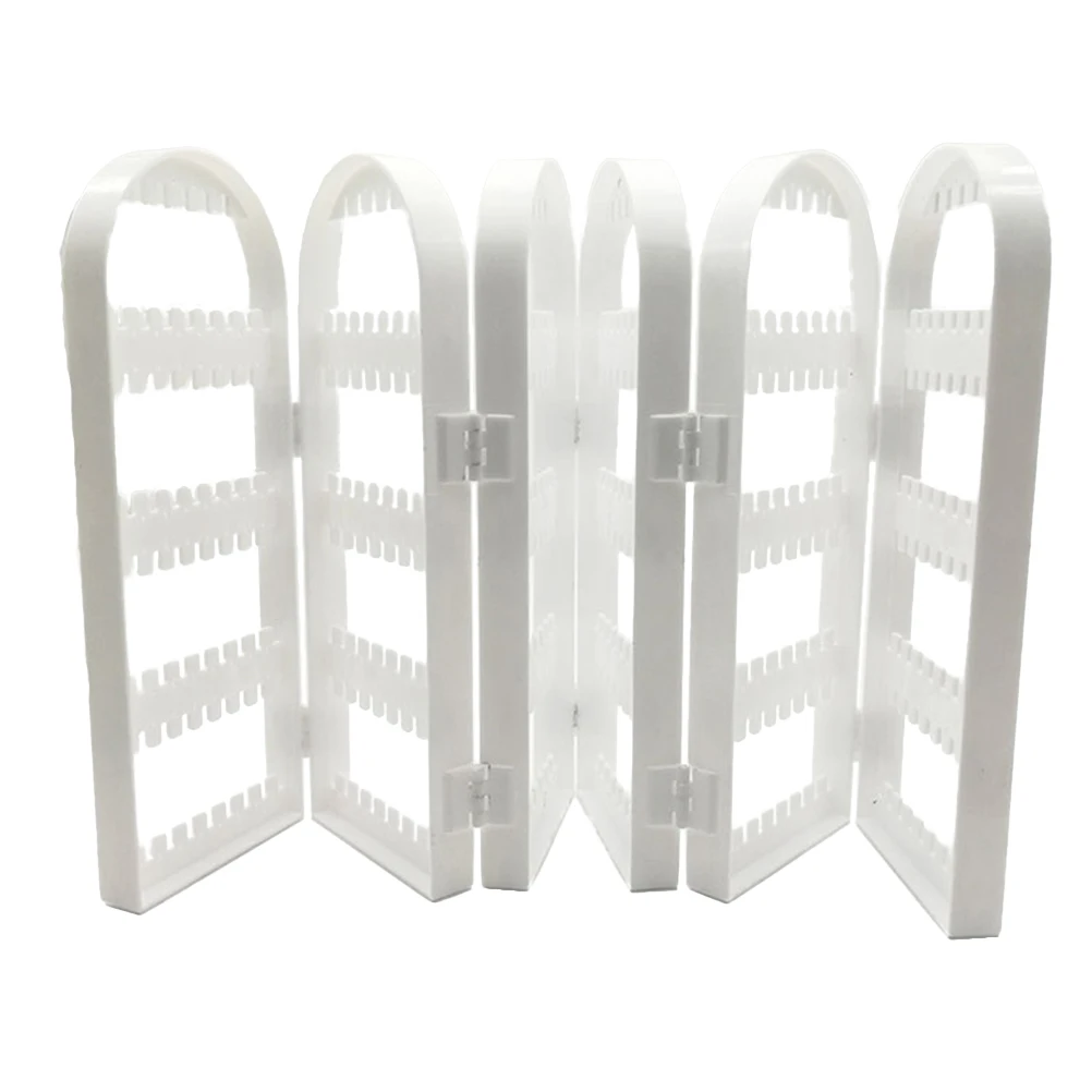 

Earring Rack Holder Foldable Earring Rack Organizer Plastic Jewelry Storage Stand For Rings Watches Dust-Free Organizer