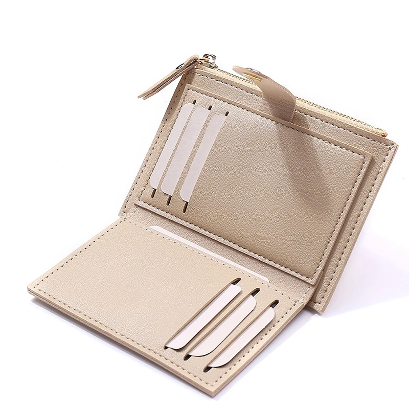 Women's Wallet Simple Credit Card Holder Purses Slim PU Leather Wallets for Women Zip Coin Pocket Thin Ladies Money Bag