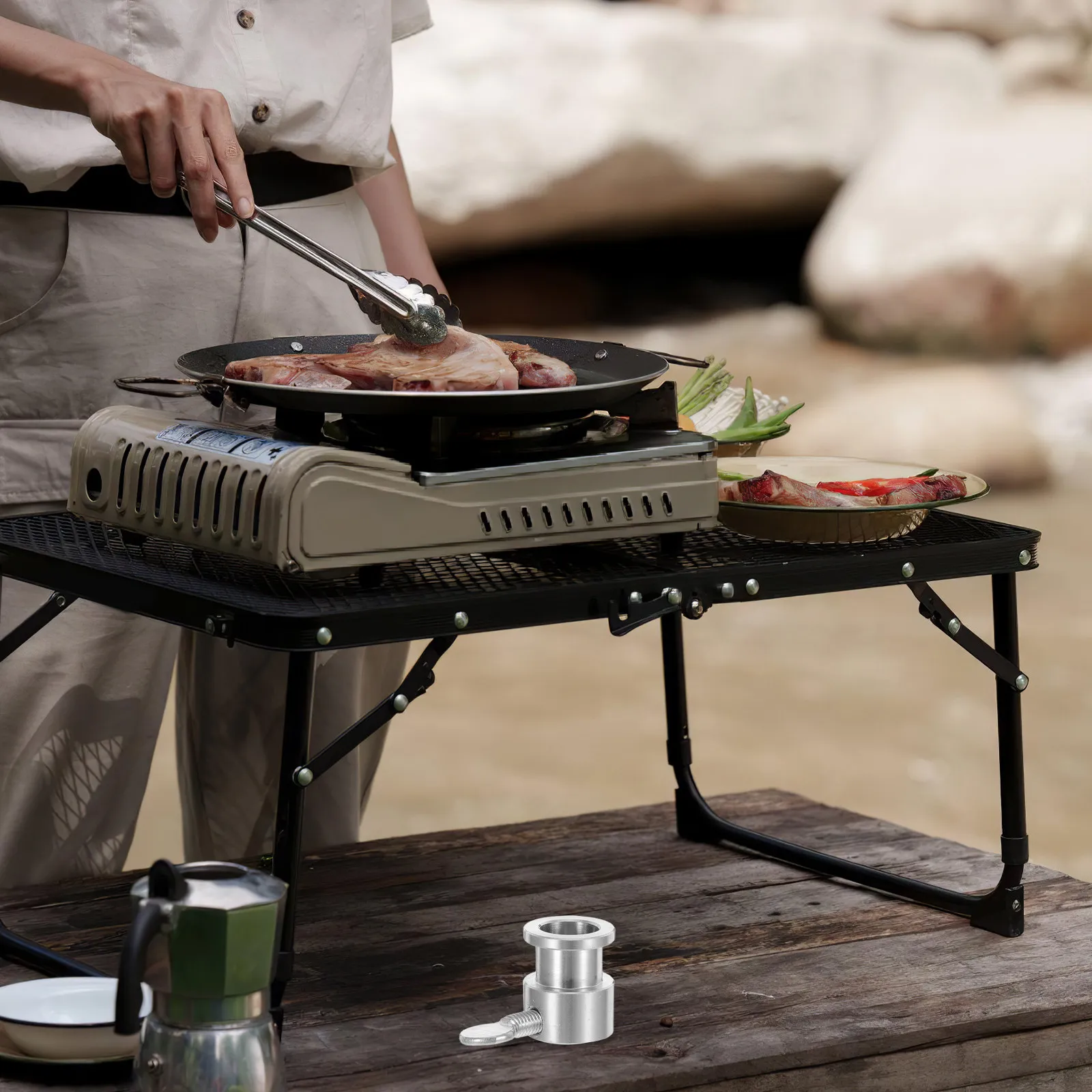 Bbq Counterweight Heavy Duty Stainless Steel Rotisserie Weight Balance Bushing Spit Rod Limiter Smooth Rotation Grill