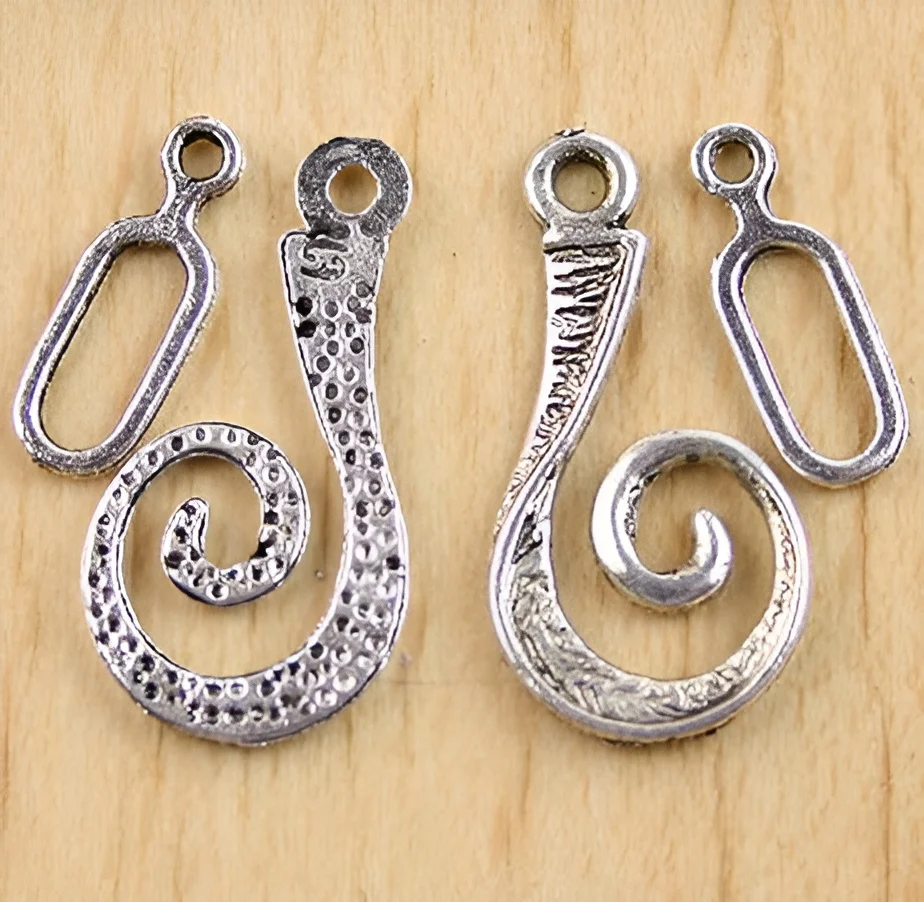 15sets    27x13mm    Alloy matel tibetan silver  swirl unique toggle clasps     HWH0184