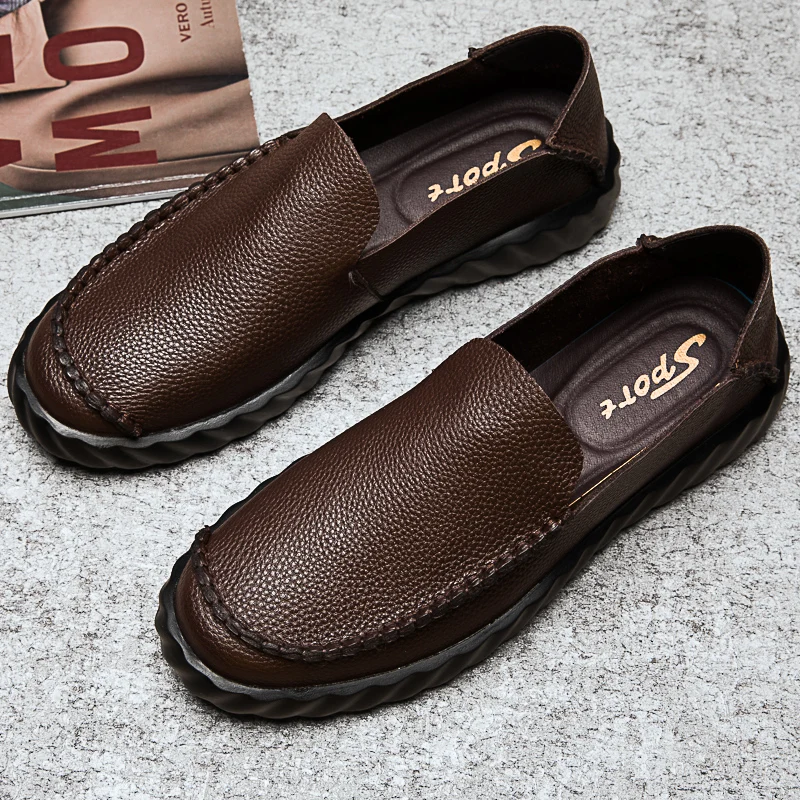 

Классические деловые мужские деловые туфли, удобные лоферы на мягкой подошве, летние дышащие универсальные мужские туфли из натуральной кожи