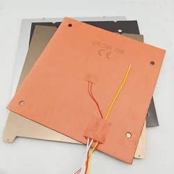Funssor Creality K1 MAX heated bed 8mm CNC cast aluminum ultra flat build Plate upgrade kit 120/240V 750W silicone heater pad