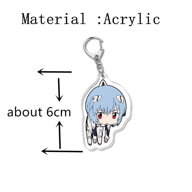 Anime Cartoon Cute Keychains  EVA Asuka Ayanami Rei Ikari Shinji Cosplay Kawayi Badge Key Chain For Unisex Gifts Accessories