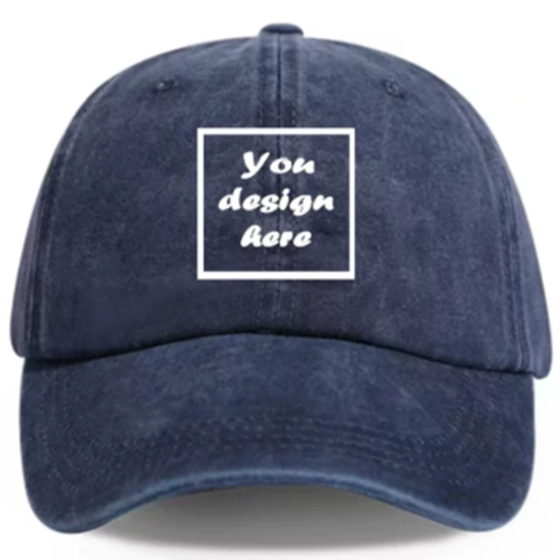Custom-washed vintage baseball caps made of washable cotton material, breathable. Customized logo for events image 5