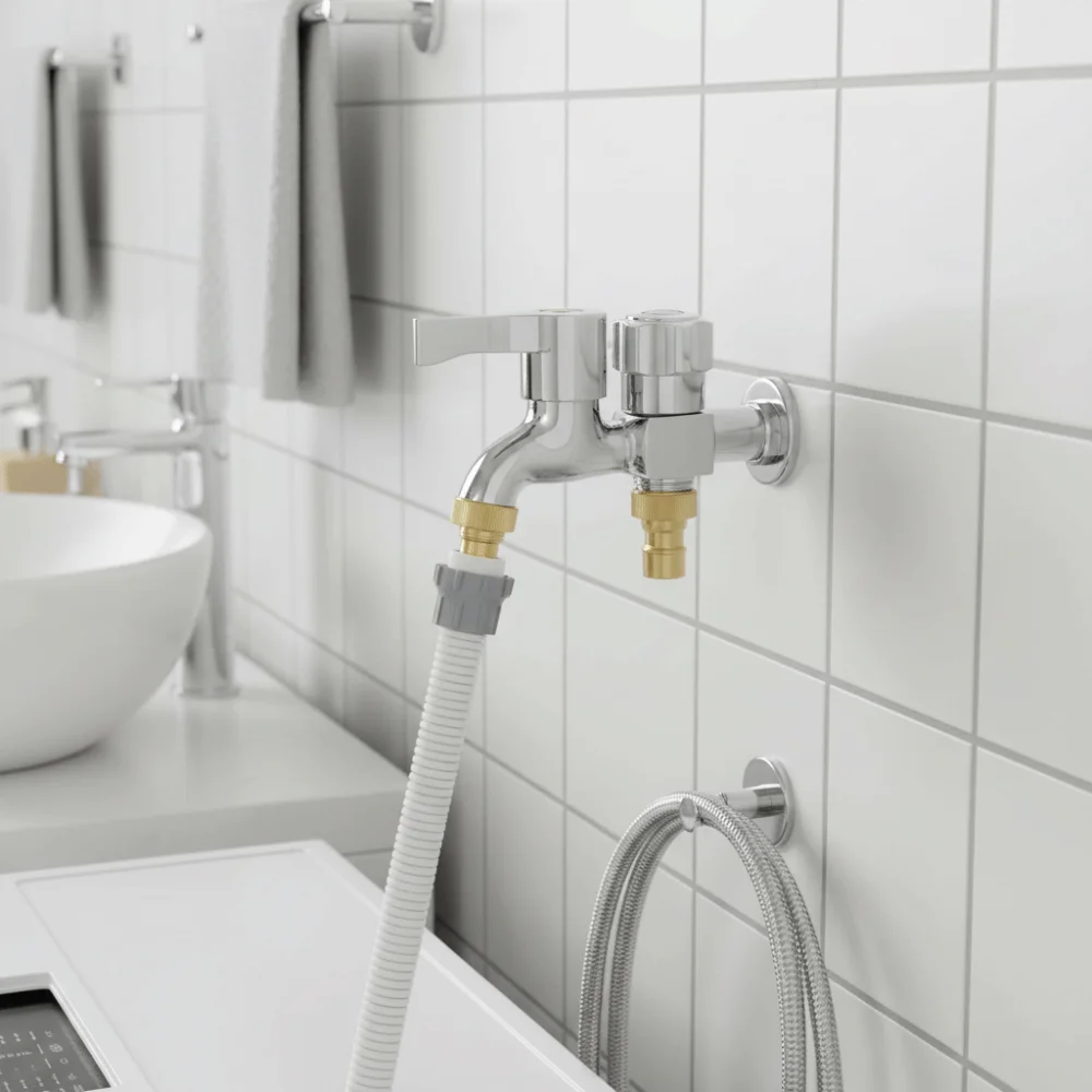 Copper Core Washing Machine Faucet Stainless Steel Single-coupled Water Splitter Faucet Thickened Expansion Faucet