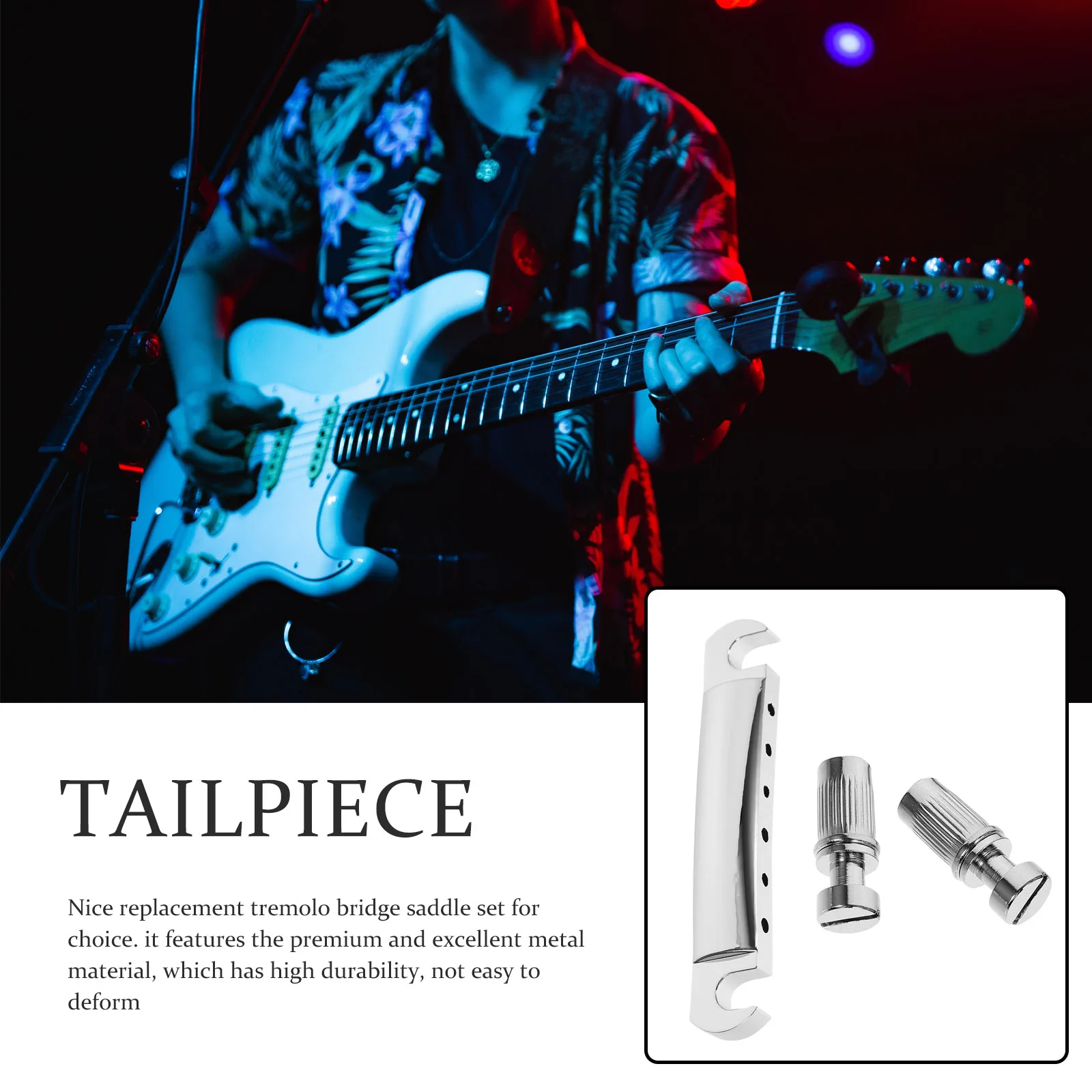 

Electric Guitar Bridge Tailpiece Metal Replacement Parts for Roller Saddle Durable Adjust Luthier Tools Accessories
