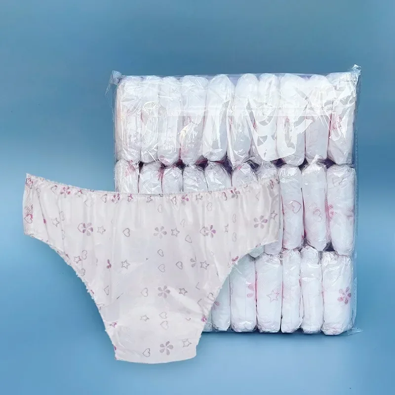 30 قطعة نسيج غير منسوج تنفس سراويل يمكن التخلص منها للجنسين رحلات عمل فندق سبا غسل خالية ملخصات الحيض الملابس الداخلية #2