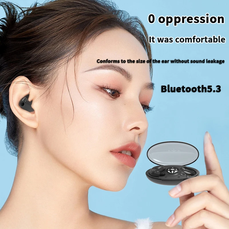 Earphone 5.3 Bluetooth Nirkabel Bass Tidur Olahraga Ketepatan Tinggi Kualitas Suara Aktif Ultra Panjang Bekerja dengan Ponsel