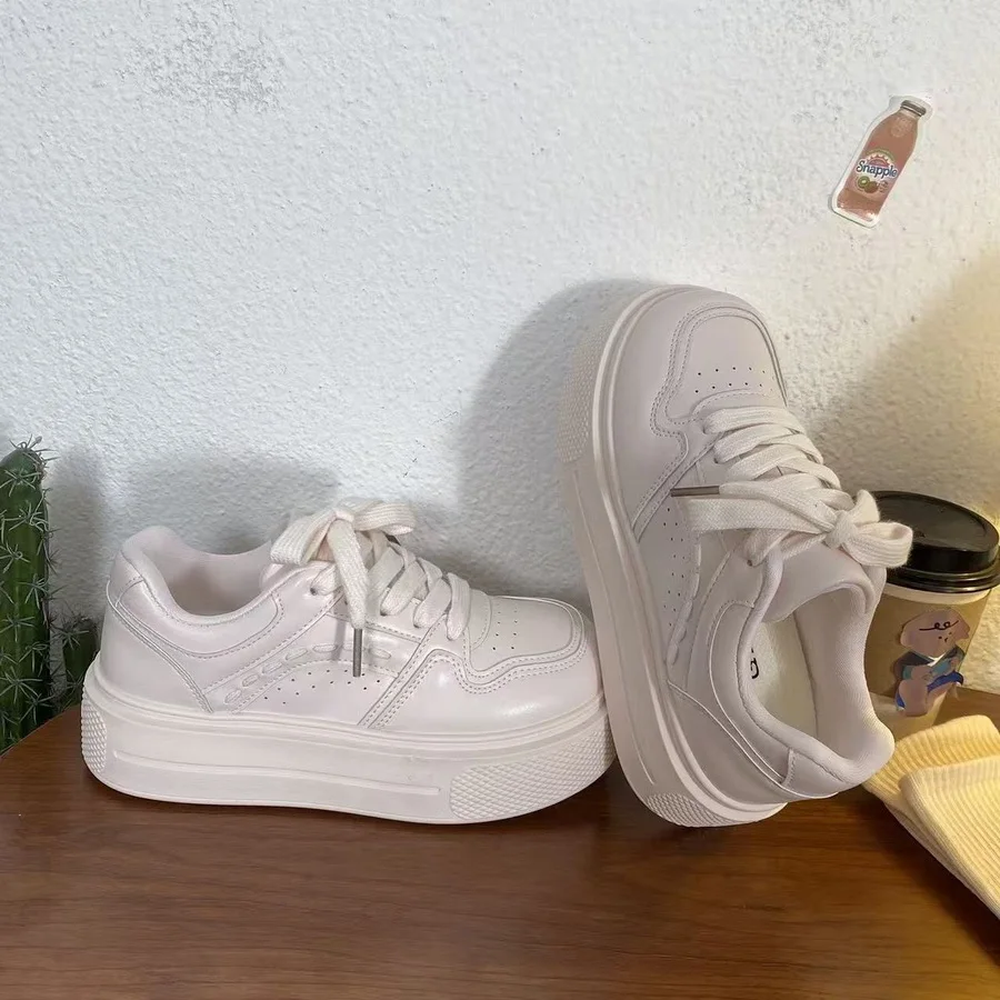 Niedliche Katzenpfoten-Absatz-Print-Plateau-Skate-Sneaker für Damen, blaue Kunstleder-Schnürschuhe, lässige, einfarbige Board-Schuhe für Teenager. – Detail 14