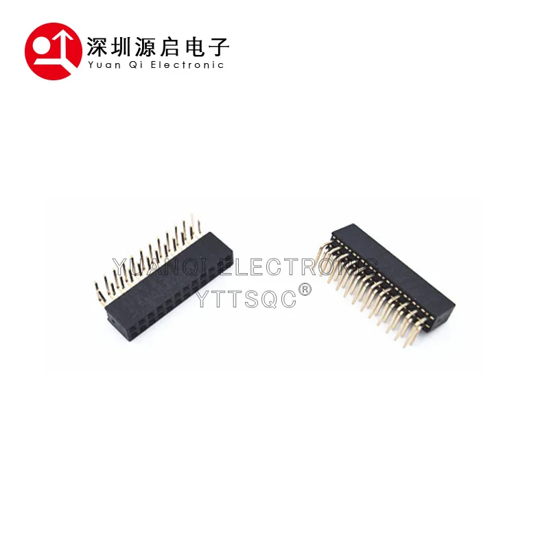 10pcs 2.0mm Pitch Right Angle Double Row 2X4/5/6/7/8/9/10/11/12/14/15/20/25/40P PH6.35 gold-plated PCB Female pin header socket