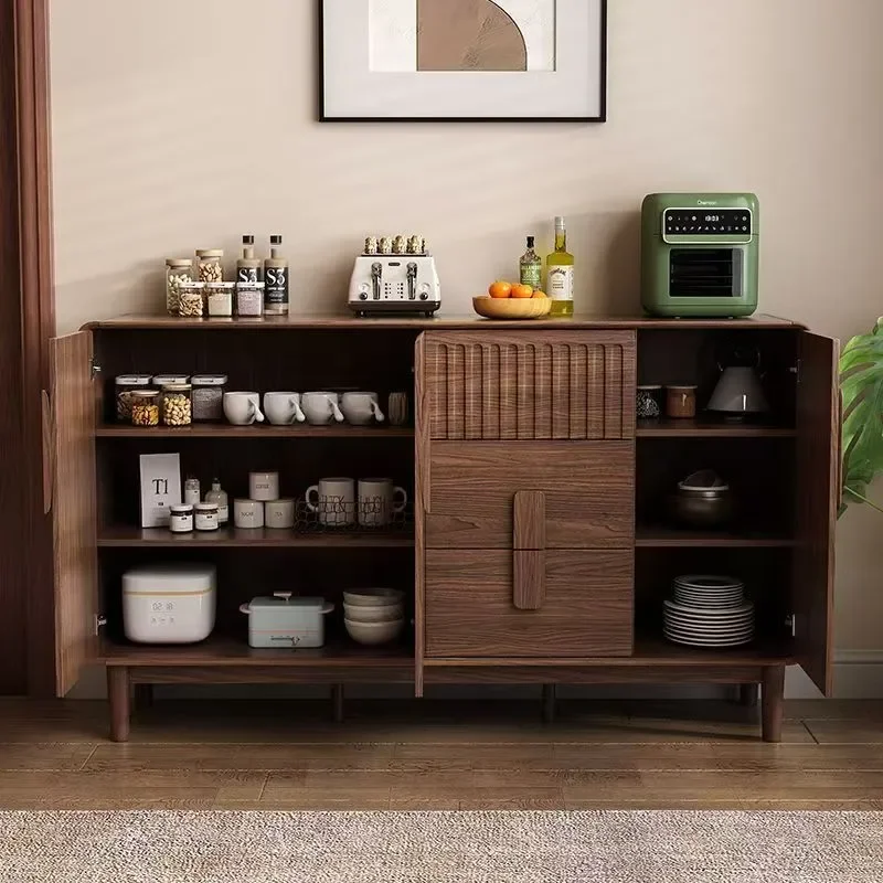 Solid Wood Dining Side Cabinet New Chinese Style Living Room Kitchen Storage Locker Wall Mounted Large Capacity Entrance