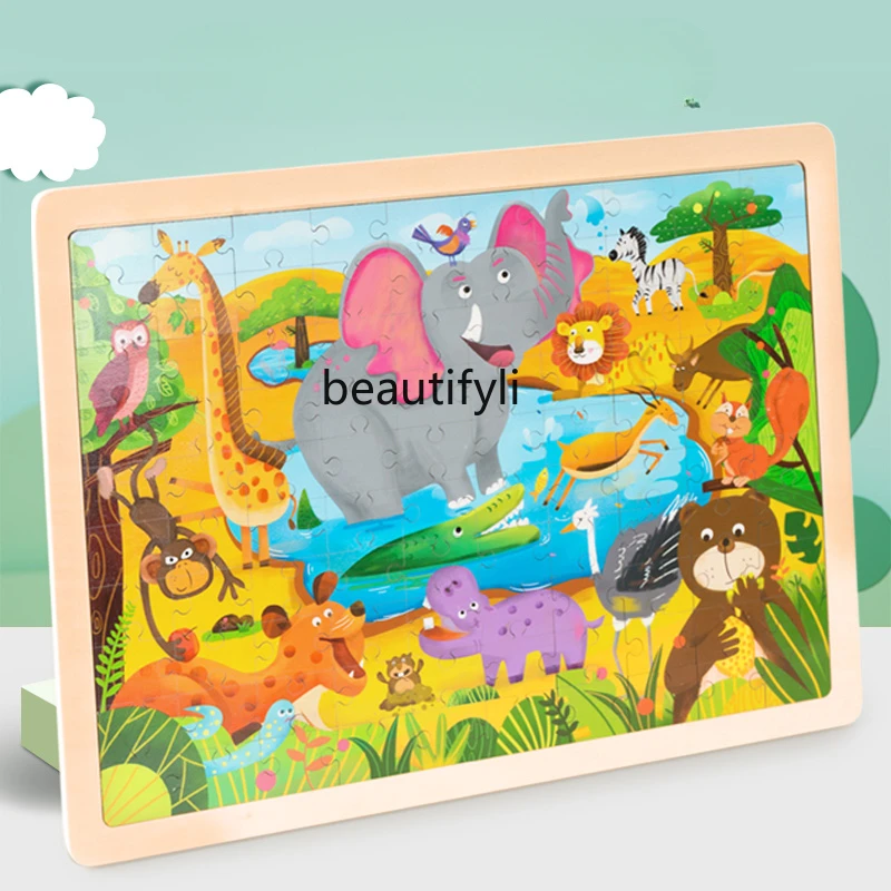 100 puzzles for children, dinosaurs, large educational toys, brain babies, wooden boys and girls