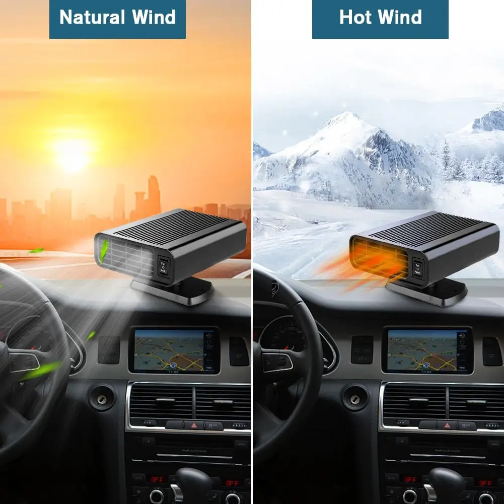 Pemanas Mobil Portabel 150W 12V Colokan Pemantik Rokok Memanaskan & Menyejukkan Cepat Penghilang Embun Beku