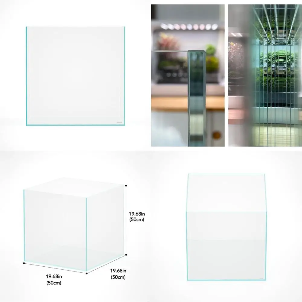 

LANDEN 31 Gallon Cube Aquarium with Rimless Design, Low Iron Glass, 19.7*19.7* 19.7 (50cm x 50cm x 50cm), 6mm Thick, Suitable