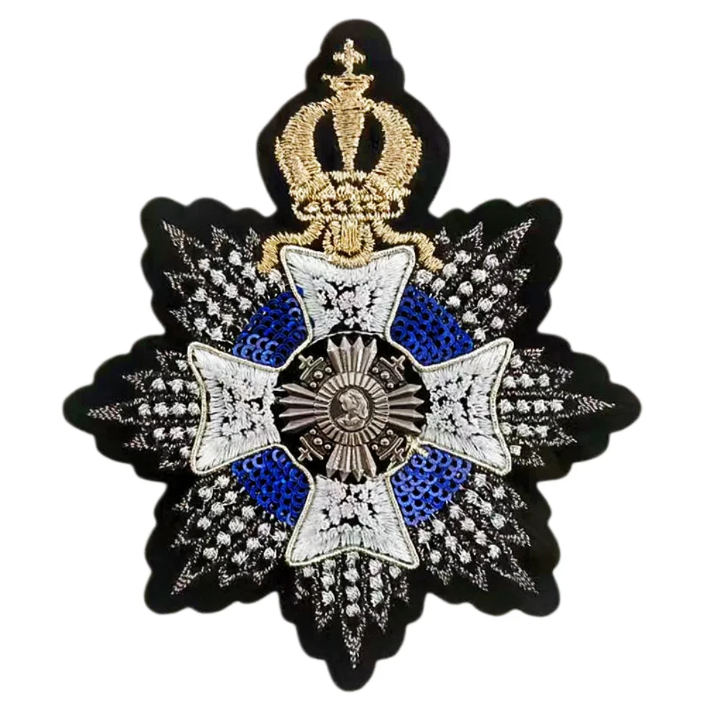 1PC Eight-pointed Star Heavy Industry Embroidery Badge Breast Star Sew-on Patch Clothes Bags Decoration Accessories Crafts