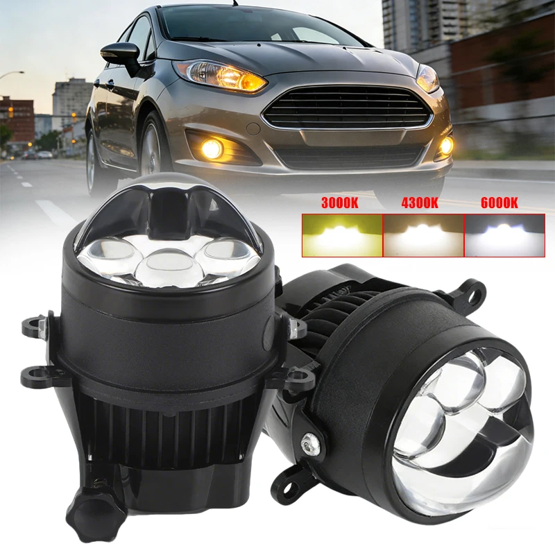 

3-color LED Fog Lights 3.0 inch Bi-led Projector Lens For Ford Focus MK2 MK3 Explorer Ecosport Fiesta Ranger Triple Laser Lenses